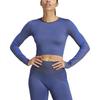 Knit Long Sleeve T-shirt Seamless Blue