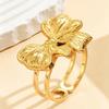 Versatile Sweet Style Bow Ring: Adjustable 18K Gold-Plated Stainless Steel Women's Jewelry