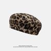 New Leopard Print Beret Literary Retro Autumn and Winter Octagonal Hat Versatile Sweet and Cool Painter Newsboy Hat Trend