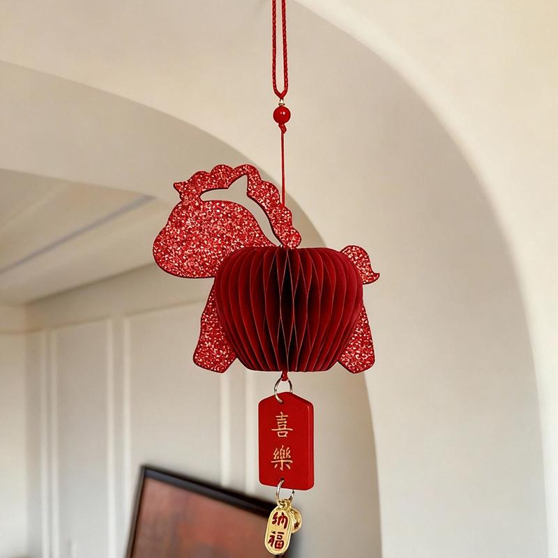 Chinese New Year Tet Decoration 2026 Vietnamese Red Hanging Pendants with Tassel Spring Festival Door Wall Hanging Ornament