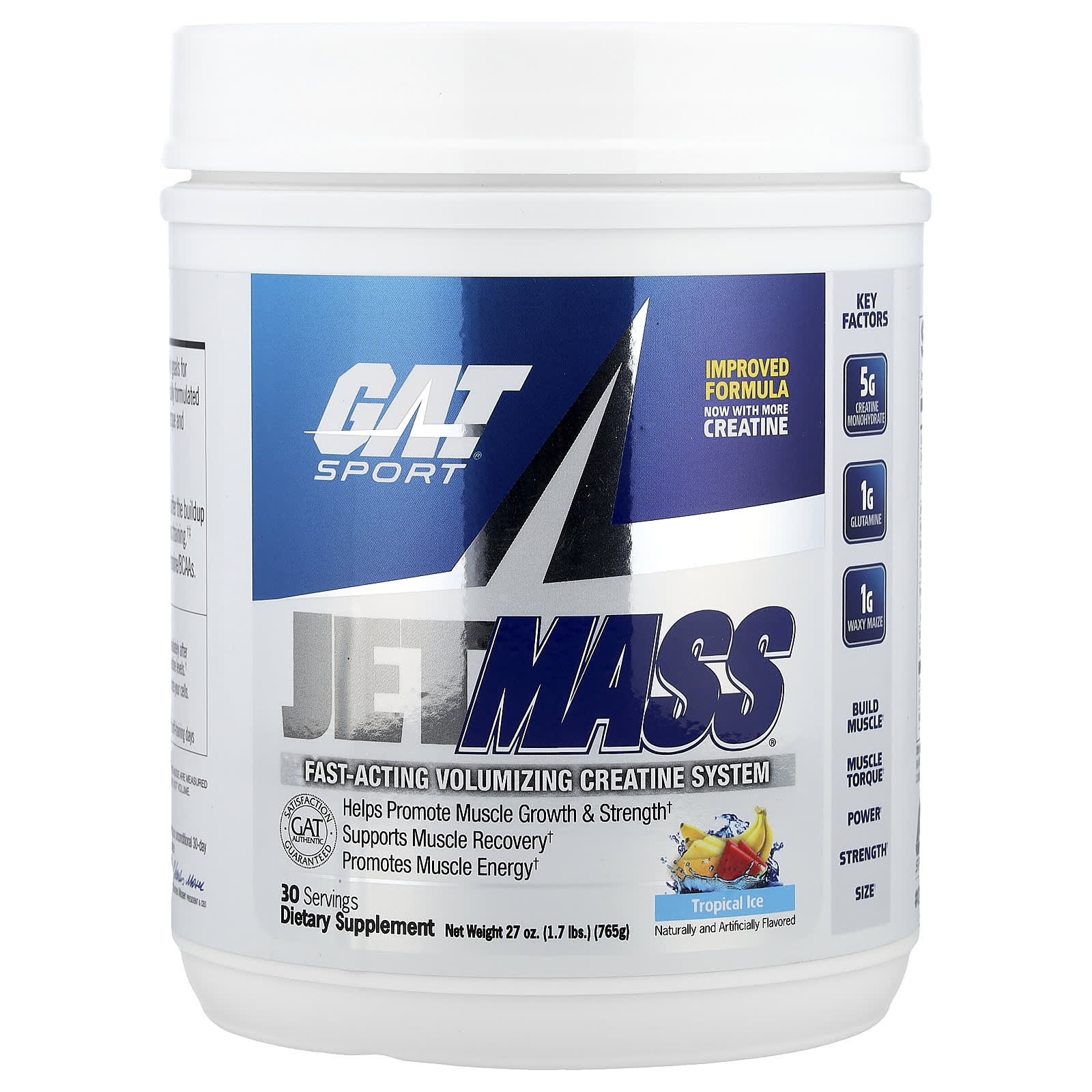 

Jetmass®, Fast-Acting Muscle-Strengthening Creatine System, Tropical Ice, 765G (1.7Lb)