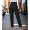 Women's Casual And Fashionable Color Pleated Straight Leg Rolled Up Casual Pants