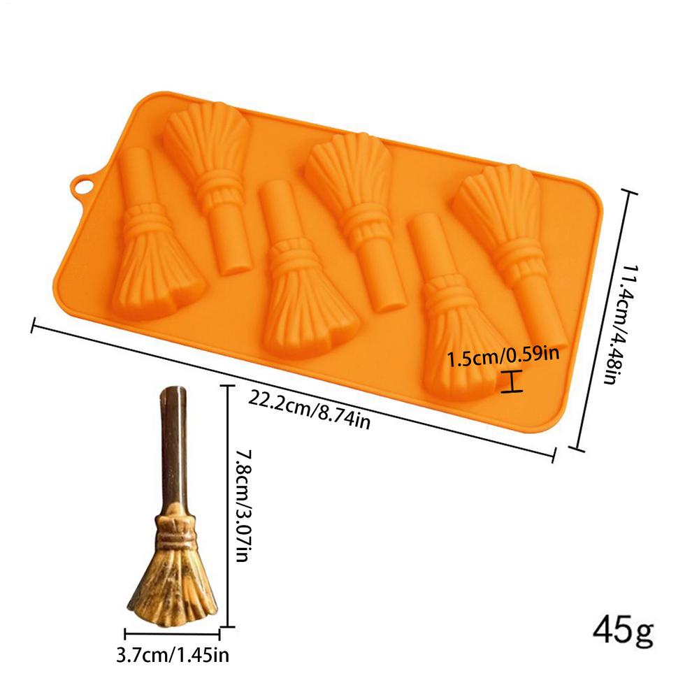 Halloween Molds Silicone Candy Spider Broom Pumpkin Moulds Easy Release Non Stick Silicone Mold For Craft Wax Fondant Resin Soap