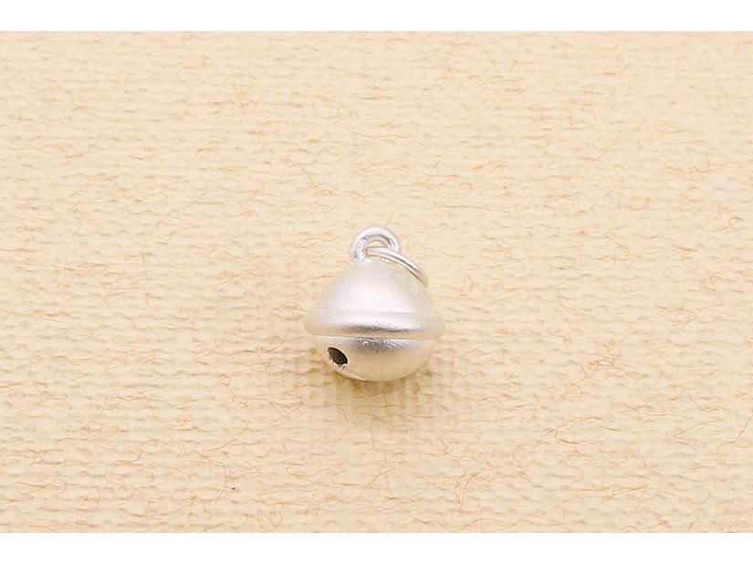 S999 Sterling Silver 3D Frosted Baby Bell Pendant Charm for DIY Beading/Braiding (Non-Ringing)