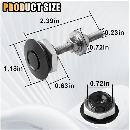 4X Car Hood P Push Button Bonnet Kit Aluminum Alloy Quick Release Latch Lock