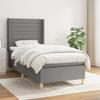 VidaXL Divan Bed with Mattress Dark Grey 80x200 Cm Fabric - Model 3132026