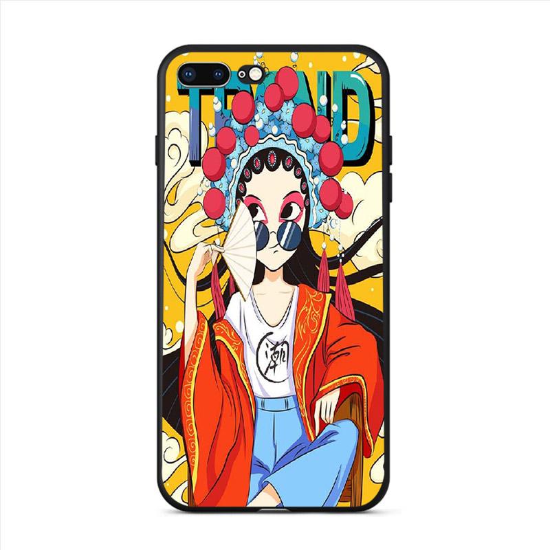 Funny Peking Opera Girl Phone Case For Apple Iphone 13 12 Mini 11 Pro Max Luxury Mobile Shell X XR 7 8 6 Plus SE XS 5 Hard Cover