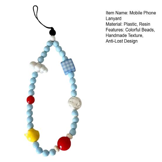Mobiltelefon Lanyard Tre-dimensionelle Skyer Blå Hvide Perler Dekoration Håndlavet Tekstur Stærk Anti-Tab Spænde Kamera Lanyard Taske