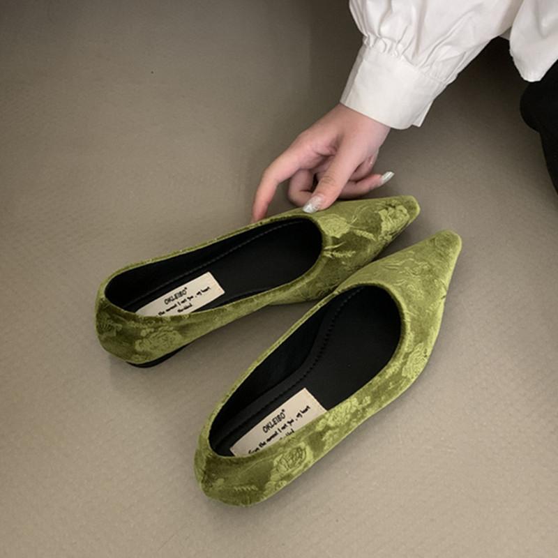 Fashion Bailamos Brand Women Flats Fashion Point Toe Shallow Slip On Ballerinas Shoes Soft Flat Heel Dress Ballet Shoes Mujer