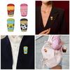 Trendy Cartoon Cup Brooch Crafted From Sturdy Alloy Elegant Badge Pin Adds A Playful Touch To Any Ensemble