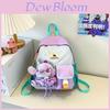 Childrens School Bag Withplush Cartoon Stitch And Rabbit Pendant For Kindergarten And Kids