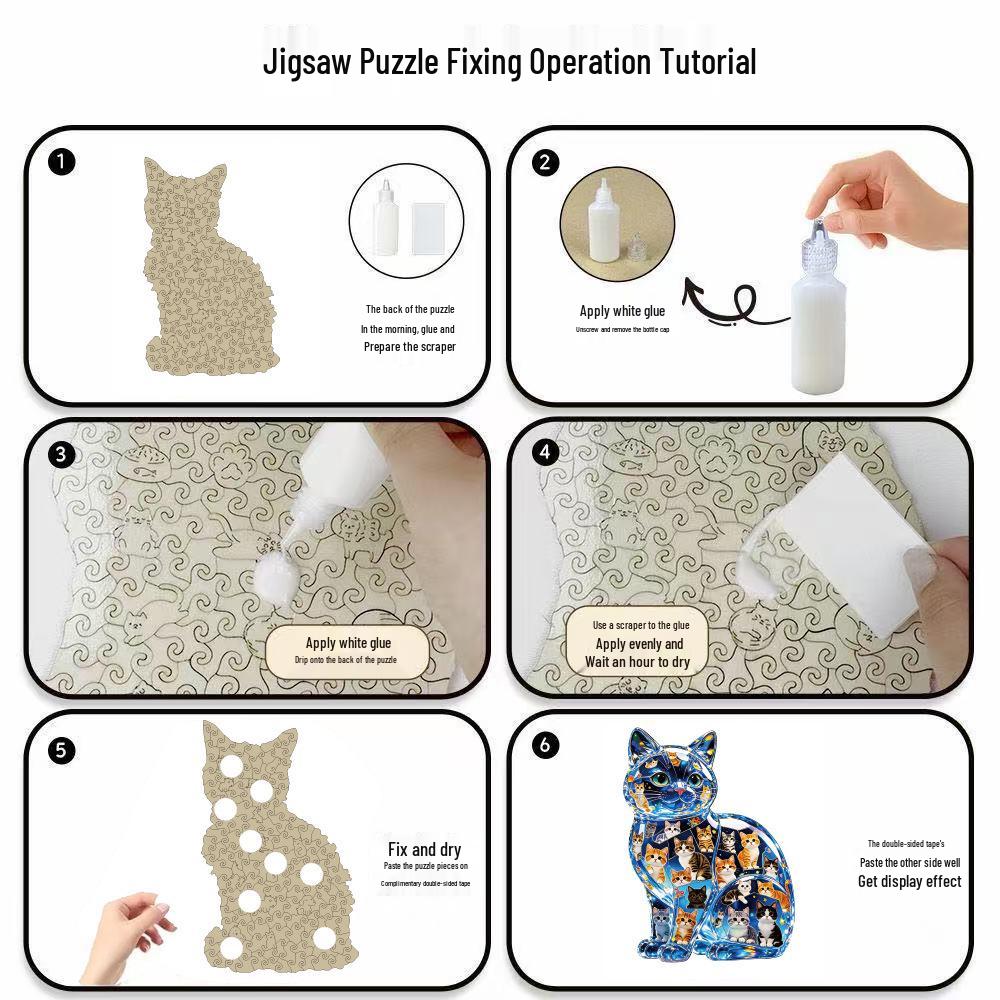 HOOLOOG Starry Sky Cat Wooden Puzzle & Piggy Bank Combo