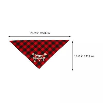 Pet Neckerchief Scarf Christmas Plaid Cat Dog Bandana Bibs Scarf Collar Pet Saliva Towel Cotton Triangle Towel