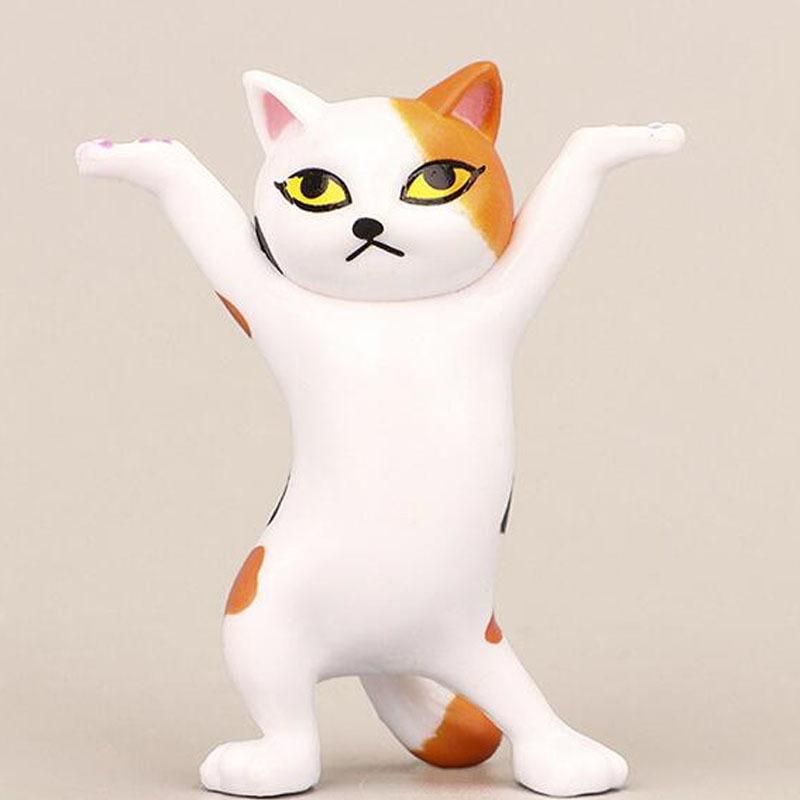 Cute Cat Figurine Keychain Creative Accessories for Women and Kids Couple Family Keychain Pendant