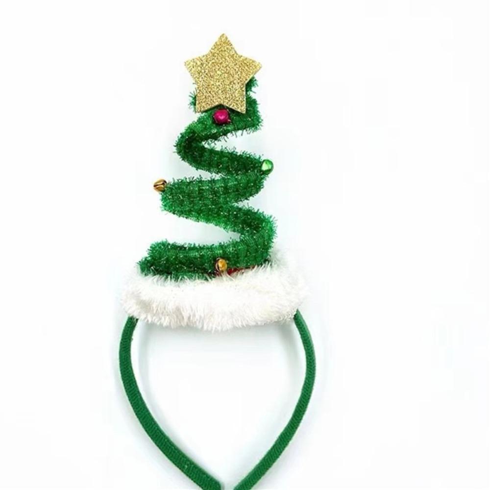 Santa's Hat Christmas Tree Hair Hoop Spring Children Headwear  Xmas Hair Accessories