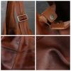 Handtasche aus echtem Leder mit großem Fassungsvermögen, Tote-Bag, Unterarmtasche, Umhängetasche, Retro-Rindsleder, personalisierter breiter Schultergurt, Crossbody-Tasche