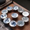Porcelain Blue and White Kung Fu Teacup Set – Single Douli Cup for Tea Tasting