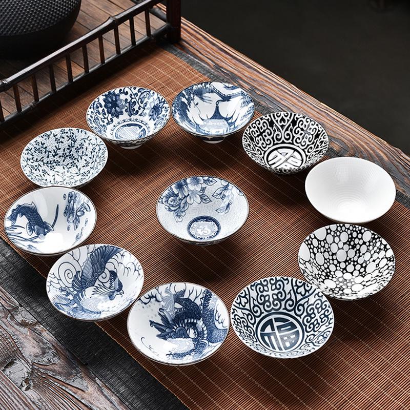 Porcelain Blue and White Kung Fu Teacup Set – Single Douli Cup for Tea Tasting