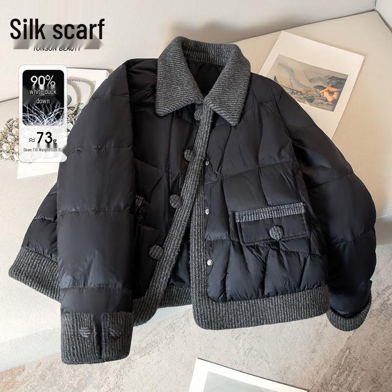 Sibaishe Women s Color-Block 90% Down Jacket M