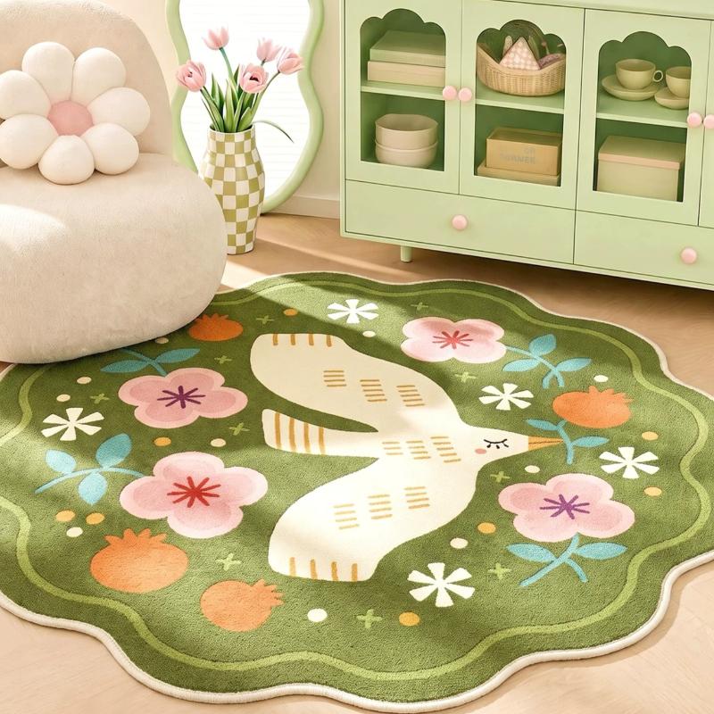 Girl Style Carpets for Living Room Healing Blue Bedroom Decor Carpet Fluffy Soft Irregular Shape Bedside Rug Home Cute Floor Mat