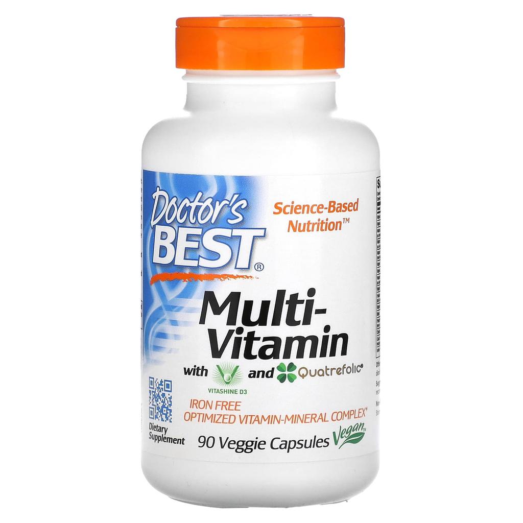 Doctor's Best, Multivitamin with Vitashine D3 and Quatrefolic, 90 Veggie Capsules