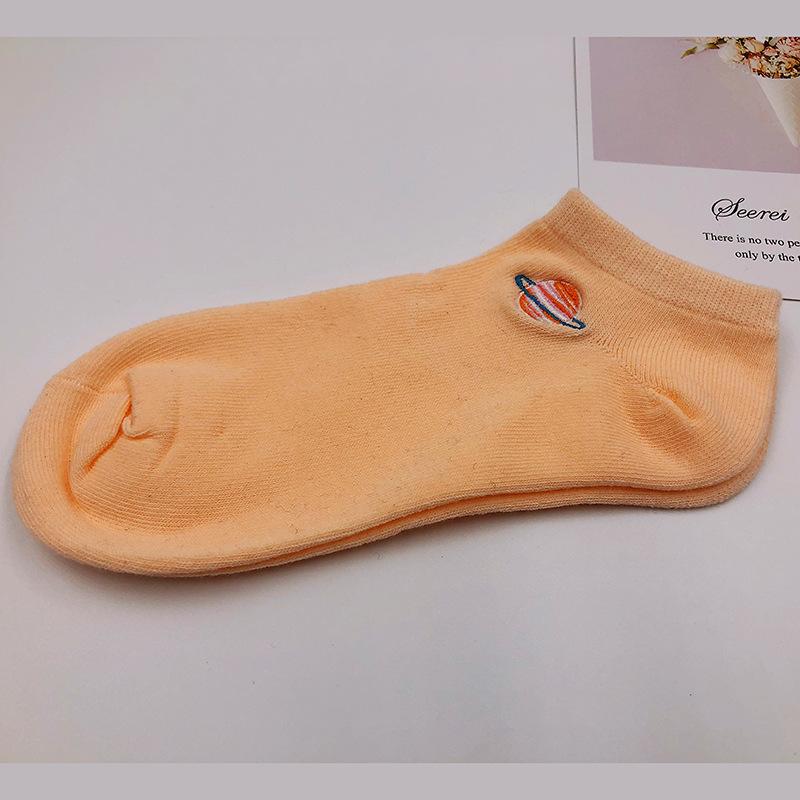 5 perechi de șosete de damă Star Universe șosete scurte din bumbac brodate