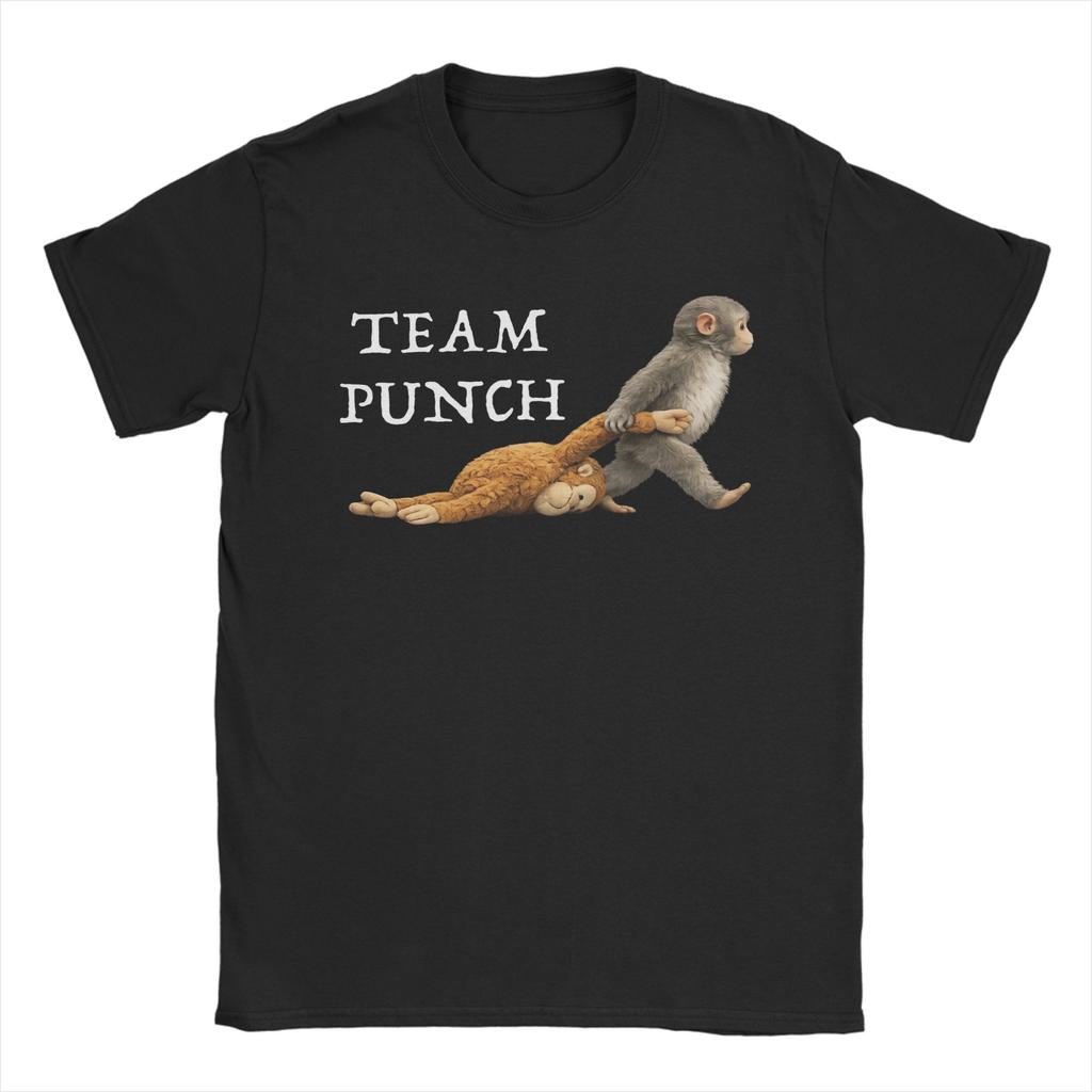 Unisex Womens TShirts Punch Monkey Comic Style Art Novelty Cotton Tee Shirt Short Sleeve T Shirt O Neck Clothing Original