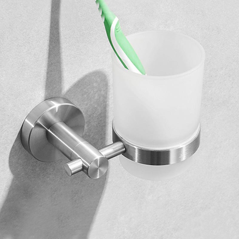 Stainless Steel Bathroom Towel Rack Set with Mirror Shelf & Nail-Free Installation