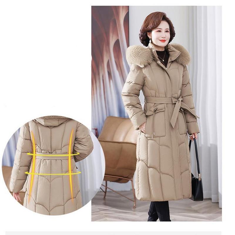 Iarnă Femei Palton Puf Parka Jachete Puf Lung Slim Guler Blană Glugă Parka Mamă Paltoane Calde Îmbrăcăminte Exterioară