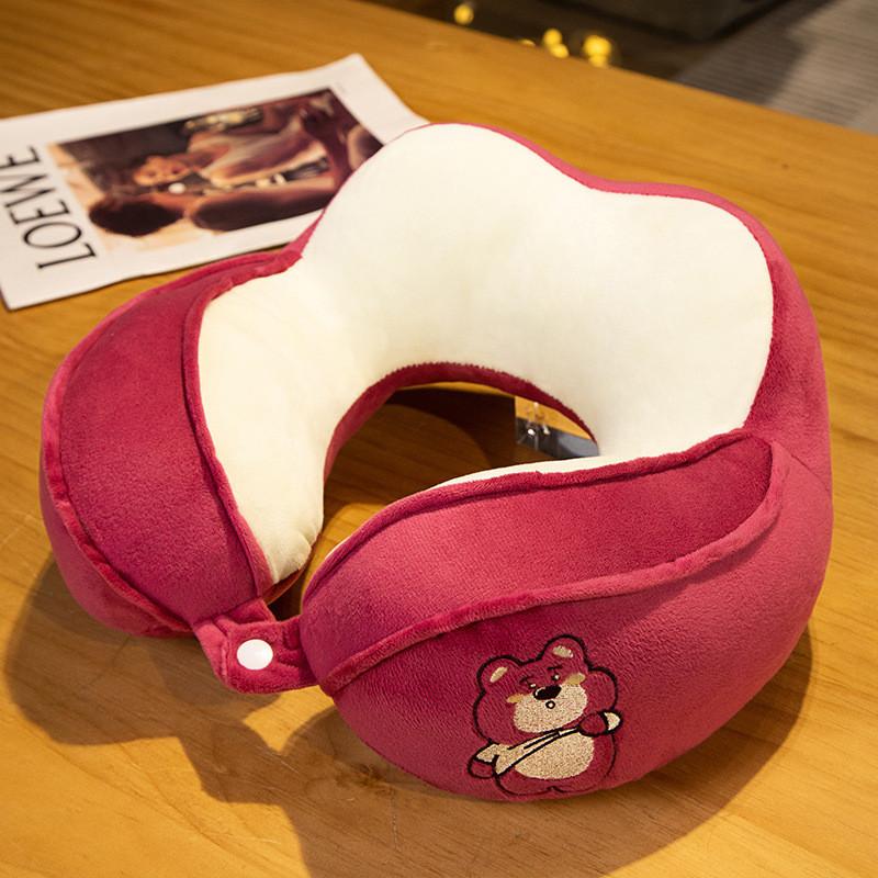Cuscino da Viaggio a Forma di U Winnie the Pooh con Imbottitura in Poliestere per Supporto in Auto e Ufficio