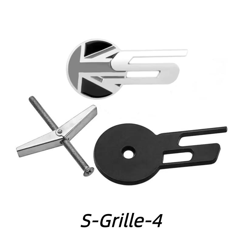 3D Metal S R Logo Car Front Grille Side Fender Rear Trunk Emblem Badge Decals for X-TYPE F-TYPE XE XF XJ XJR XFR Accessories