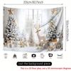 2D Christmas Window Backdrop Winter Reindeer Photography Background