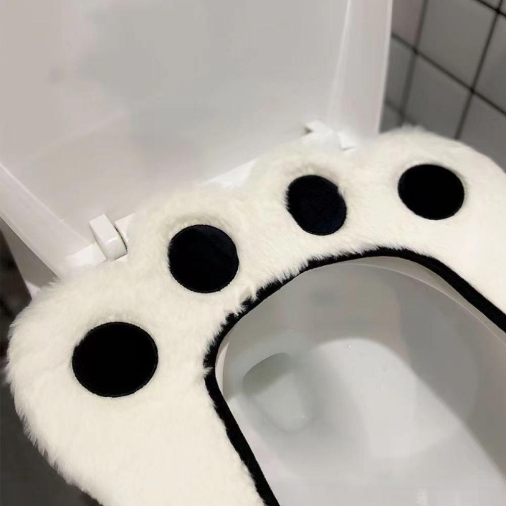 Cartoon Toilet Seat Cushion Universal Cute Bear Paw Toilet Seat Cover Adhesive Pad with Lifter Home Use Bathroom Accessories