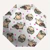 1pc Pug, Heart Automatic Folding Umbrella, Portable & Foldable Design with 8 Ribs, Casual Outdoor Accessory yy250805096
