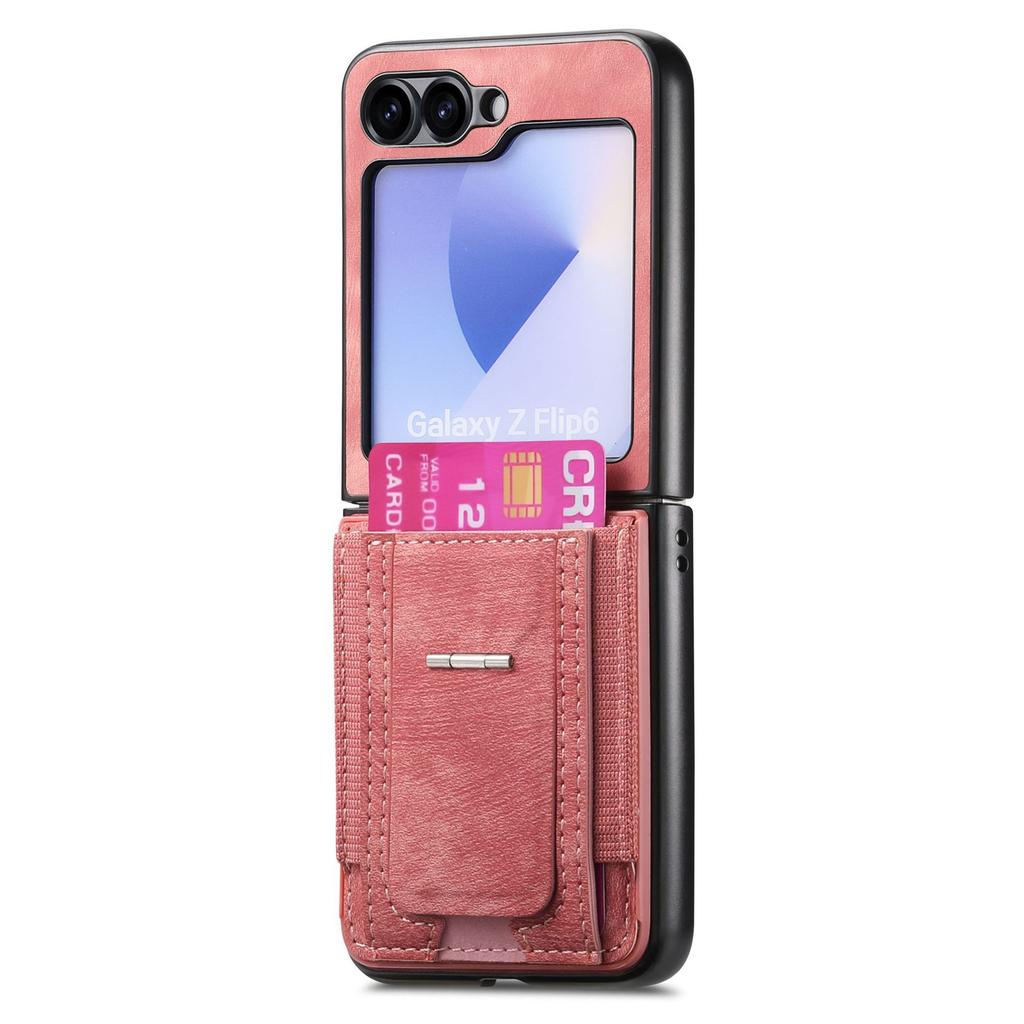 Applicable to Samsung Z Flip1 phone case Hidden bracket PU all-inclusive card Galaxy zflip1 case