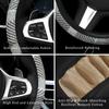 Ultra-Thin Summer Non-Slip Breathable Car Steering Wheel Cover Leather Print Design - No Inner Ring Handlebar Accessory Included