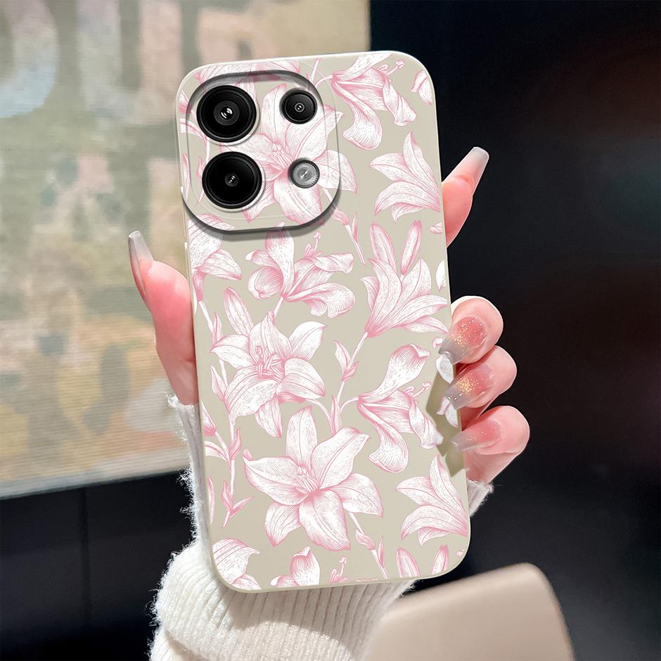 Case For Redmi Note13 13Pro 13 Pro+ Oil Painting Flower Anti-fall Minimalist Protector For Xiaomi Redmi Note 13 Pro Plus Funda