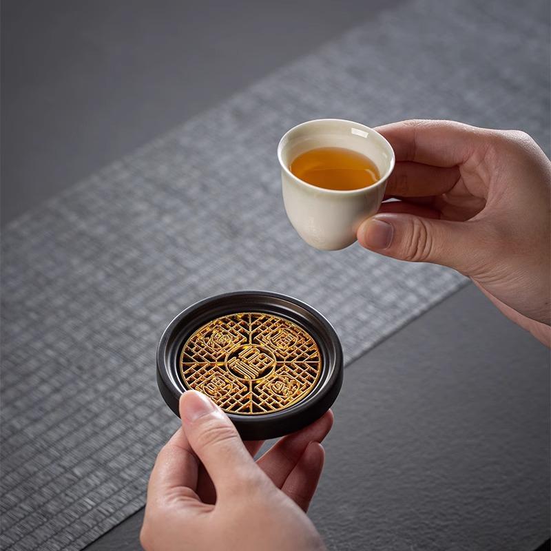 Kung Fu Tea Coaster Heat Insulation Chinese Style Anti-scalding Tea Holder Household Storage Tea Cup Holder Mat Tray Accessories