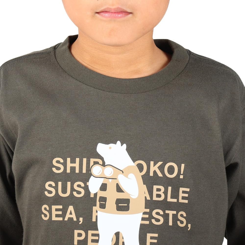 The North Face Long Sleeve Shiretokotoko Organic Shiretoko New Size 120 Kids' Tee, Unisex, Cotton, Taupe,