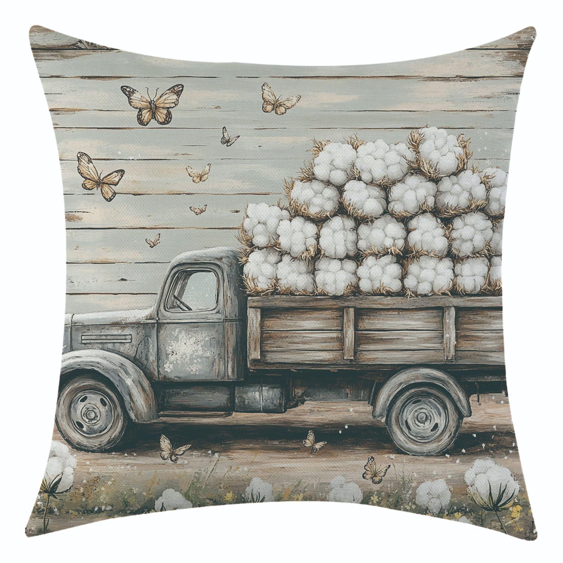 

New Car Cotton and Linen Pillowcase for Holiday Decoration, Bay Window Sofa Lumbar Pillow Cushion 45 * 45 separate pillow cover