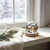 Rotating Carousel Table Ornament Christmas Crystal Ball Figurine, 2D Acrylic Winter Cottage Lightweight Holiday Gift Tabletop Ornaments for