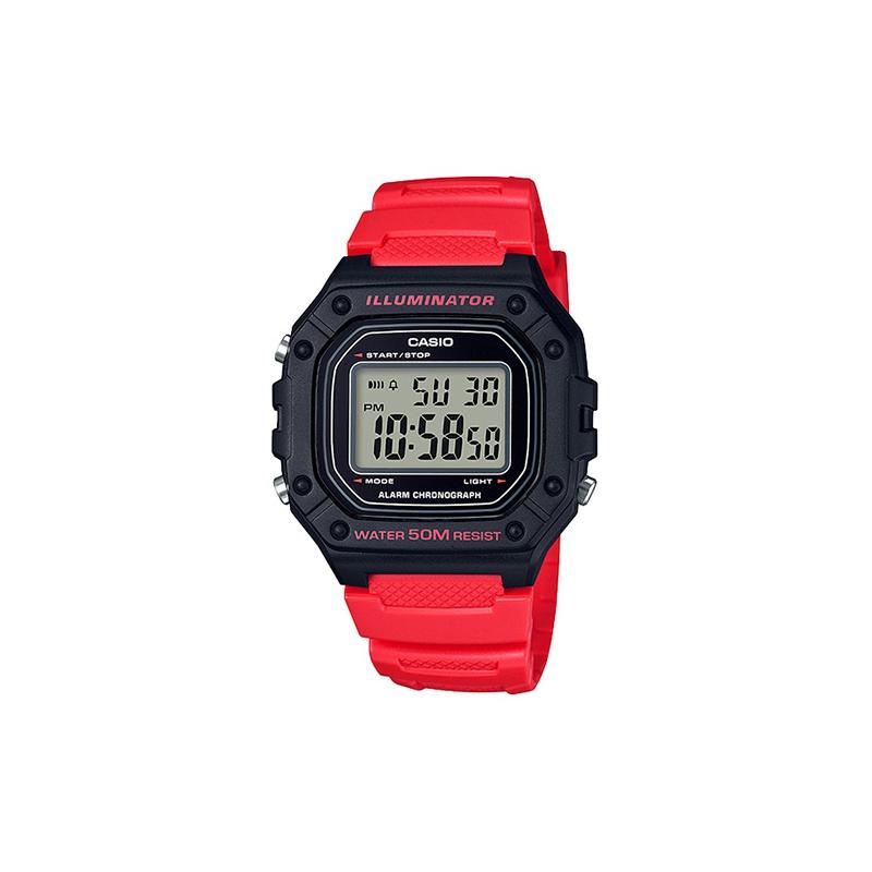 

Casio YOUTH series-silica gel small square small square retro digital display movement 50 meters waterproof quartz movement resin strap W-218H-4B