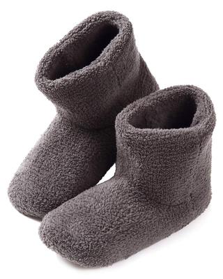 Warm Room Shoes for Indoor Boa Fabric with Heel Size [nicolyfam] Fluffy, Washable, Use, Unisex, (Gray, L)