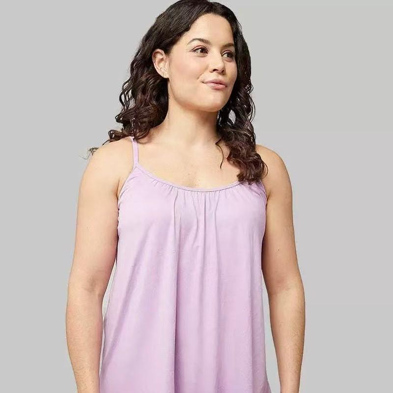 Plus Size Wire-Free Yoga Camisole with Integrated Cup