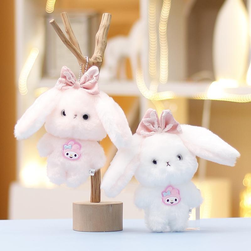 Adorable Plush Rabbit Doll Soft Stuffed Animal Keychain Perfect Gift For Girls