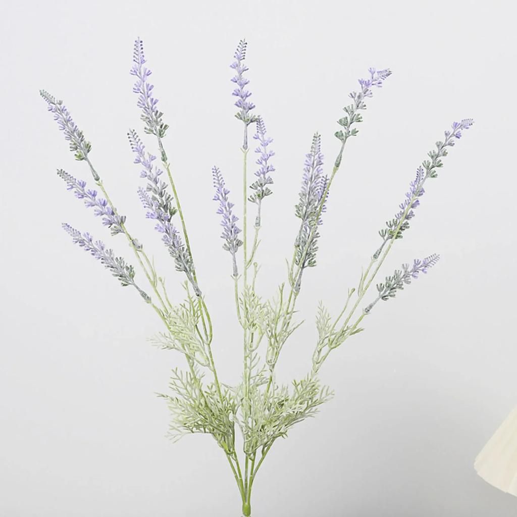 12 Branches/5 Branches Simulated Lavender Plastic Pastoral Design Simulated Flower Branch Lavender Flowers Home Wedding Decor