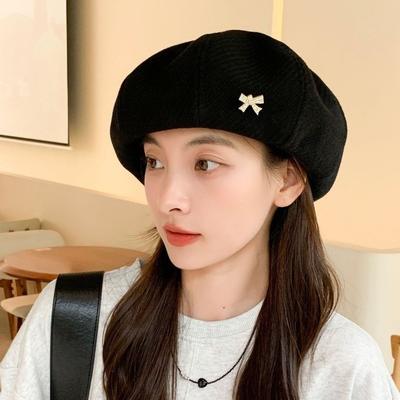 Women Berets Style for French Artist Warm Winter Beanie Hat Solid Color Elegant Lady All Matched Painter Caps Ladies Beret