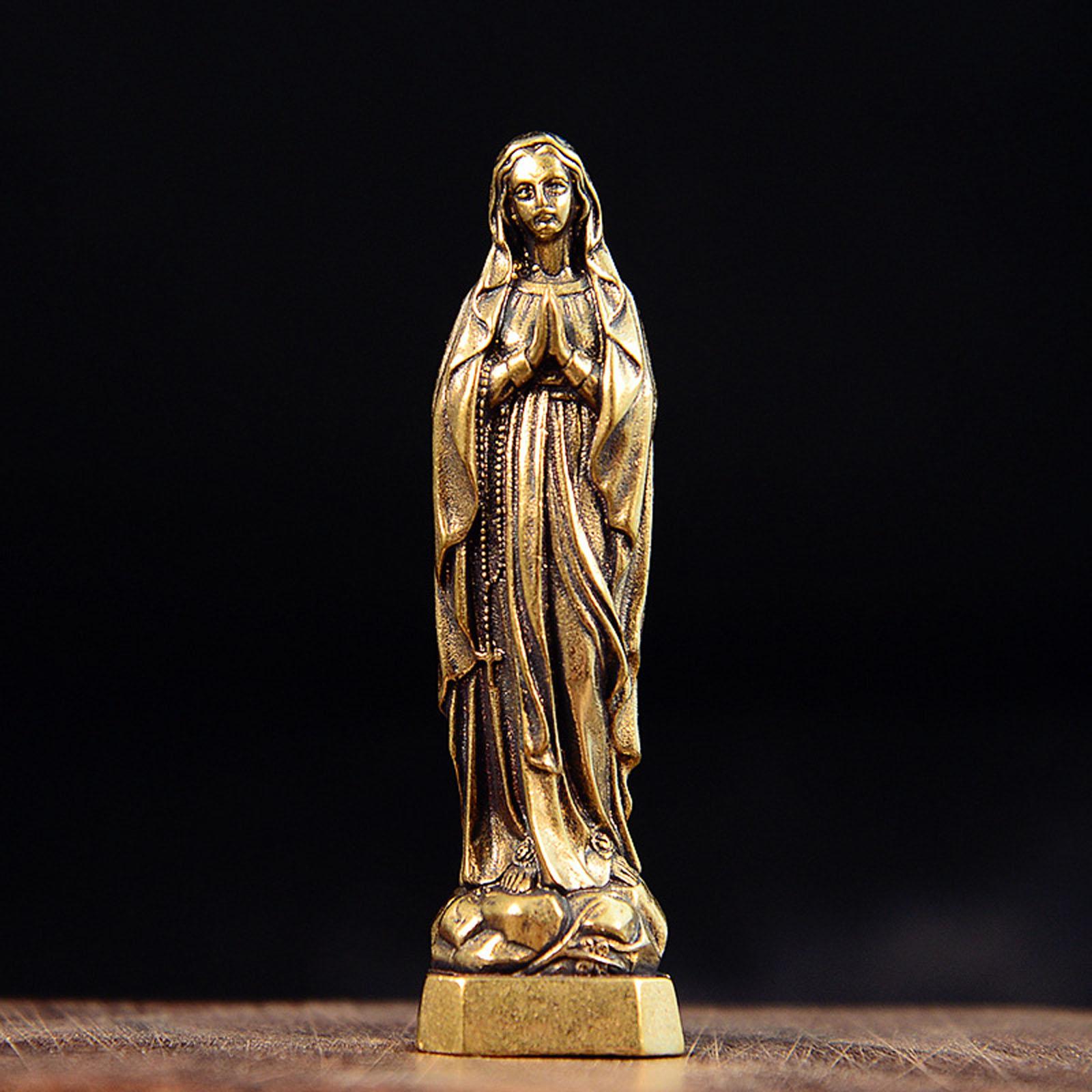 

Retro Brass Statue Of The Mary, European And American Figure Copper Carving Religious Statue Handicraft One Size