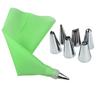 ATUCOHO Sac à Poche in Silicone per Glassa e Panna da Pasticceria Set da 6 Ugelli in Acciaio Inossidabile Set di Ugelli Decorativi per Torte Fai da Te Accessori da Cucina