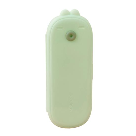 Stationery Pen Box Bunny Shape Design Sealed Snap Closure Large Capacity Pencil Case Food-Grade Silicone Soft Silicone Pen Holder School Supplies